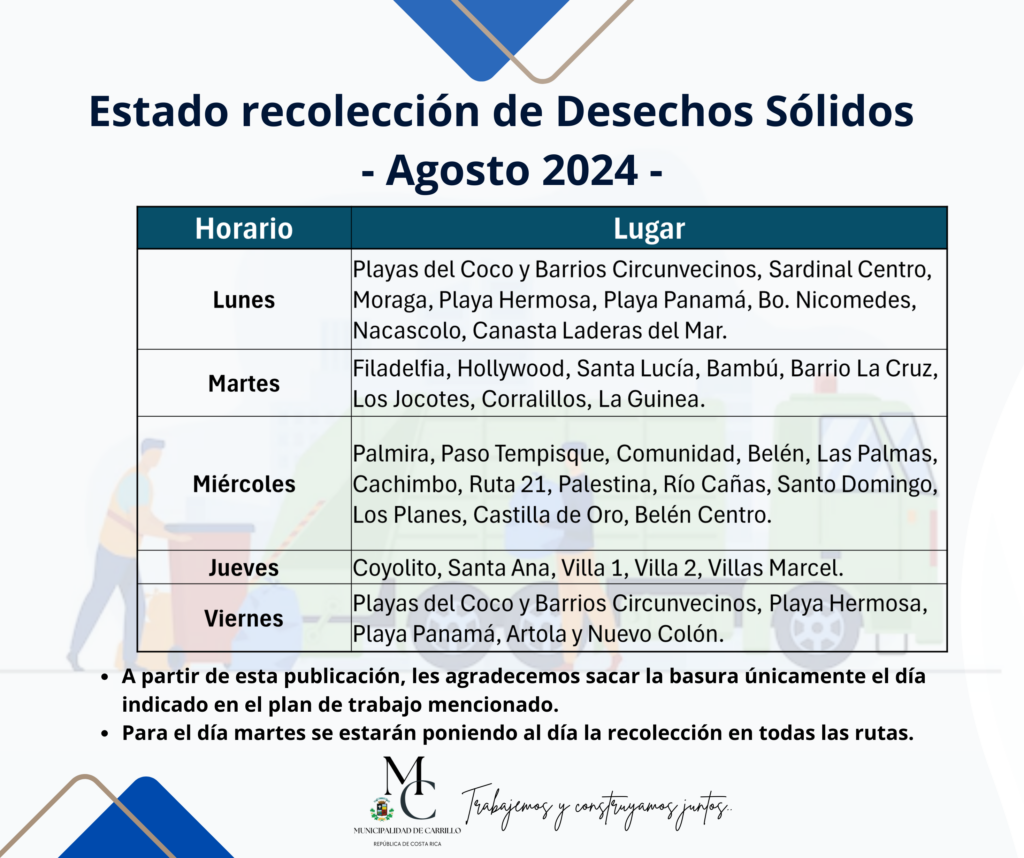 horario recoleccion agosto